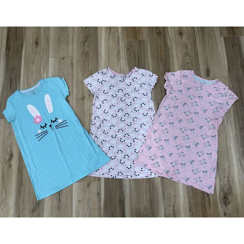 3 Girls Short Sleeve Nightgowns Bulk Lot by René Rofé sz xl 14-16